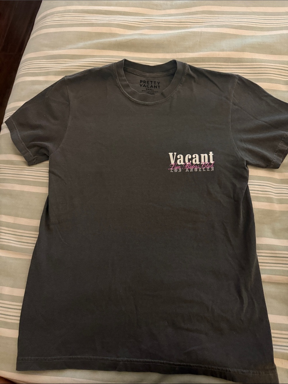 Black Graphic Tee with Pink Accent